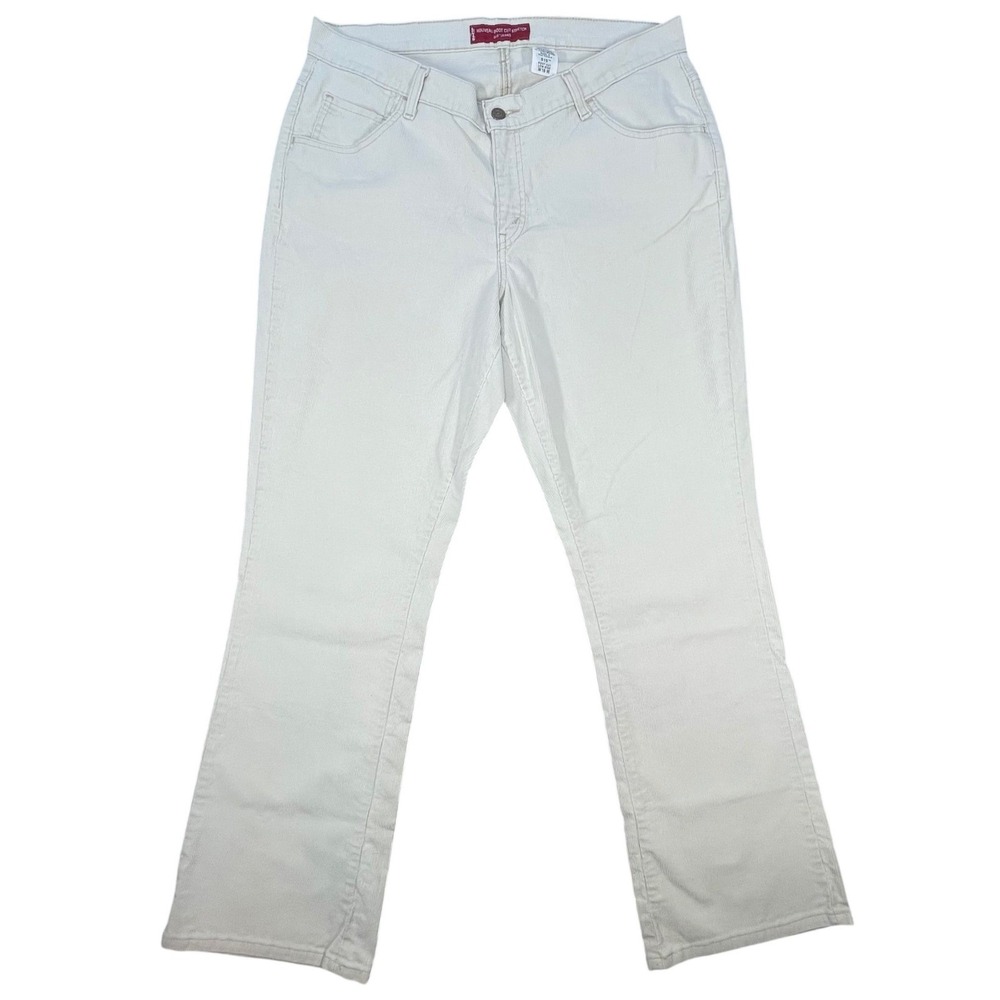 VTG Levi's Cream 515 Nouveau Boot Cut Stretch Corduroy Jeans Womens 16M